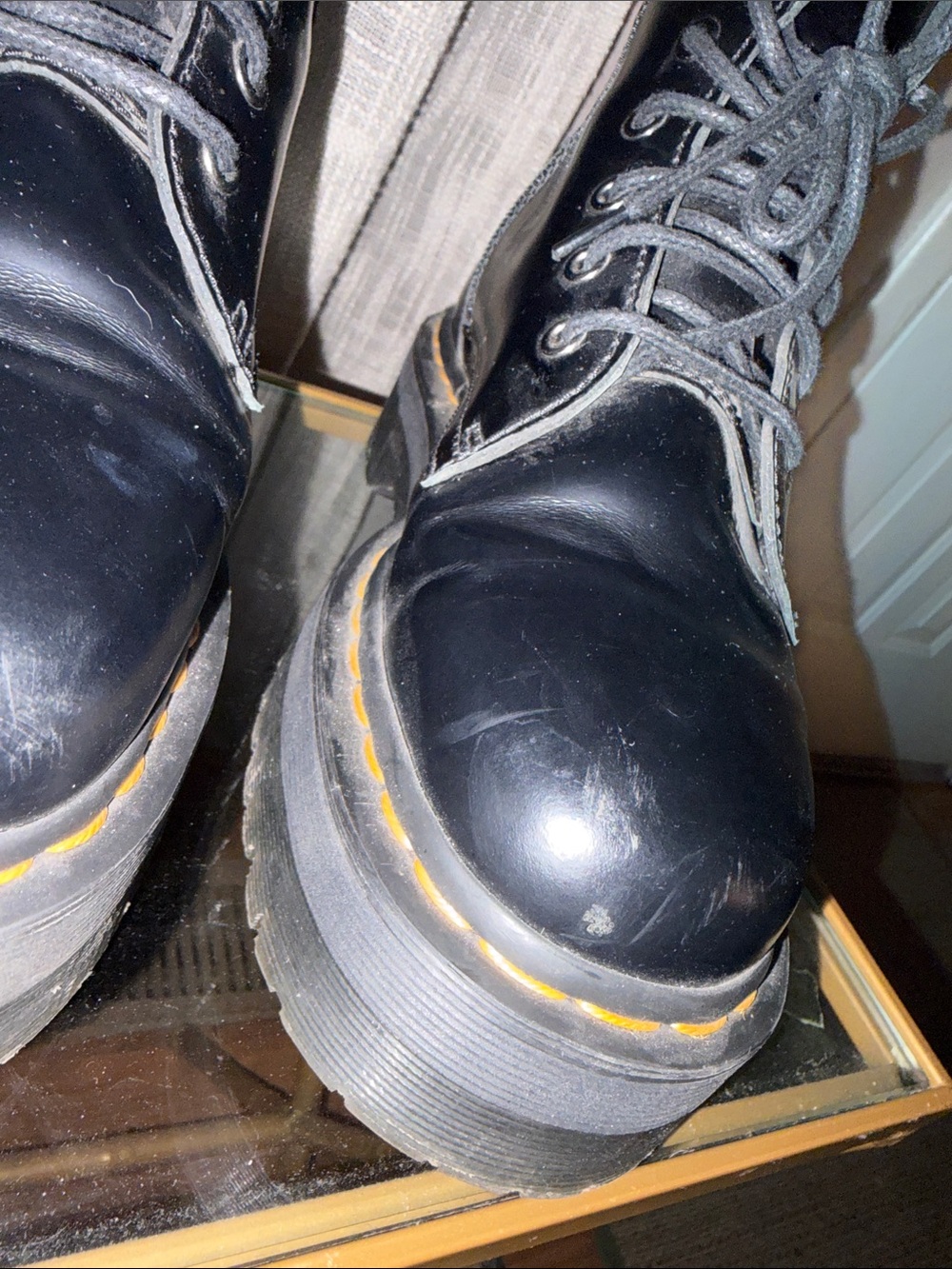 Dr. Martens Jadon Black Platform Lace-Up Boots with Zipper-Ladies’ 9, Men’s 8 - Picture 5 of 8